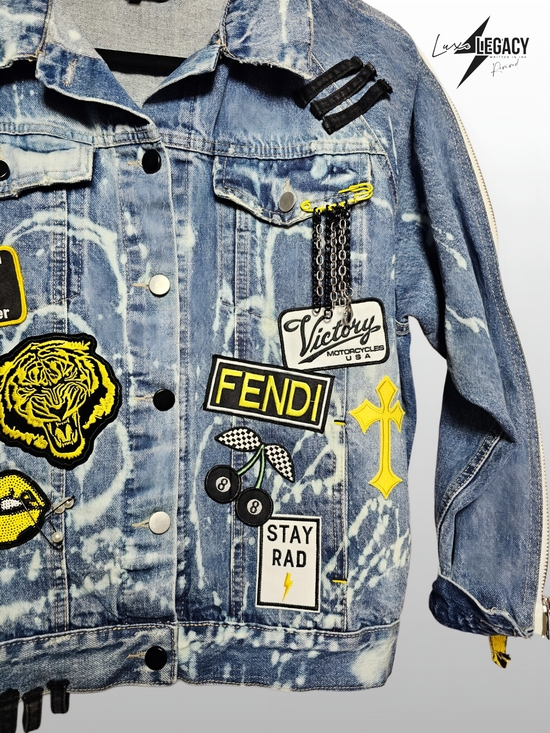 Luxe Legacy Jackets & Blazers - Custom Patchwork And Embellised Denim Jacket